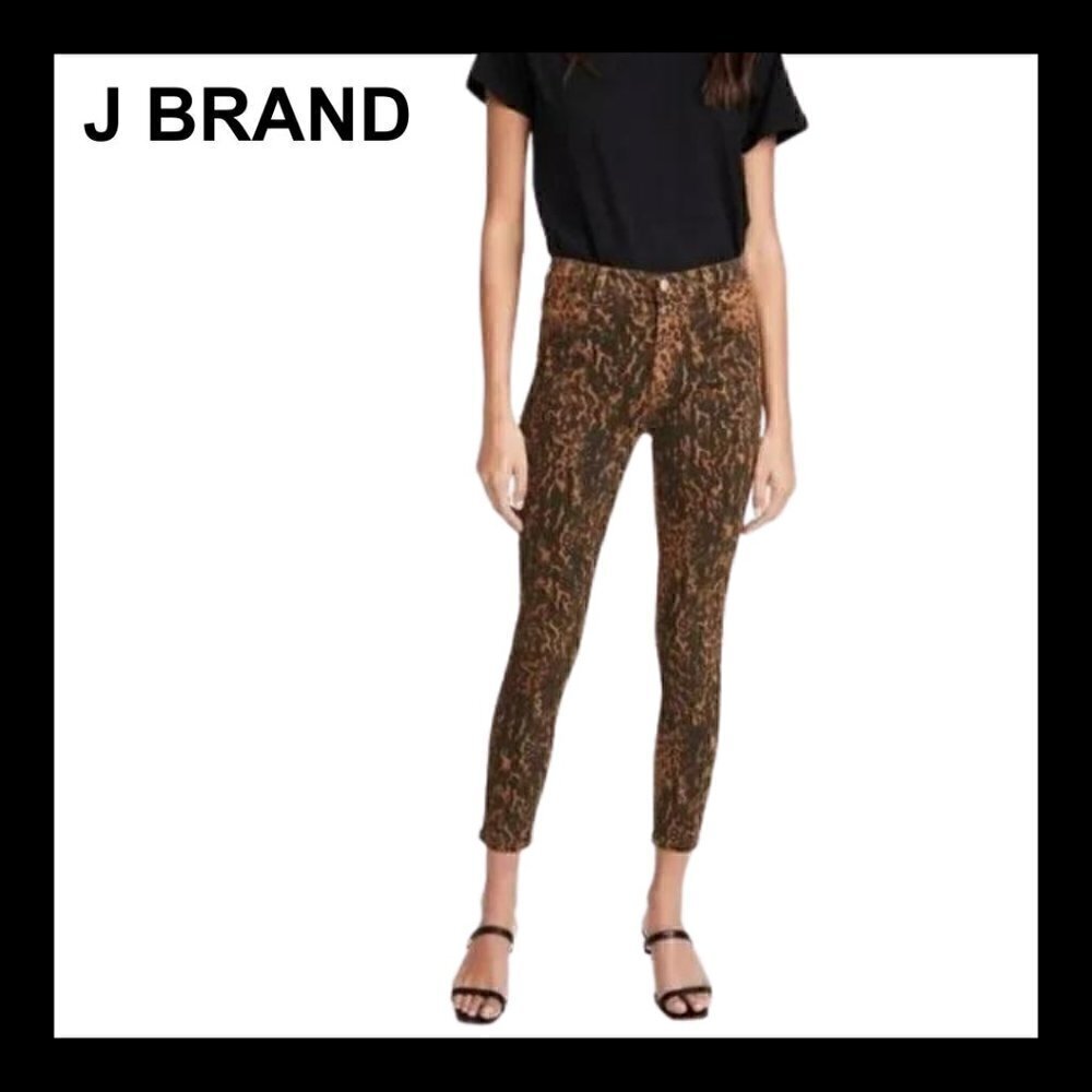 NWT J BRAND Alana photo ready leopard print high rise cropped jeans